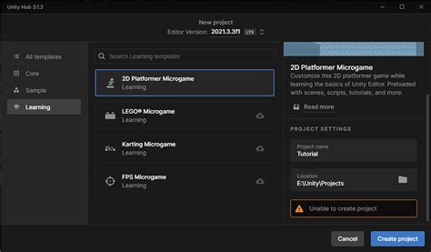 Unity Hub Unable to Create Project に対する画像結果
