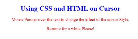 Toradh íomhá ar CSS Move Cursor