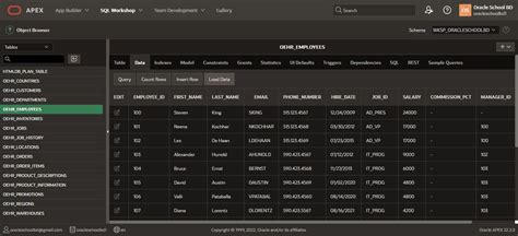 Image result for Oracle Apex 19 Object Browser Table Foreign Key