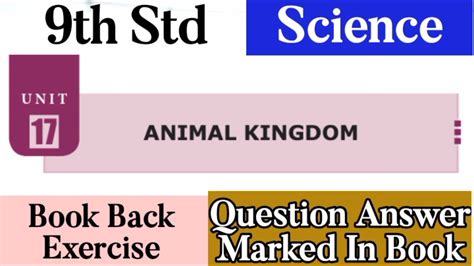 Image result for 9th Science Animal Kingdom Answer In Guide
