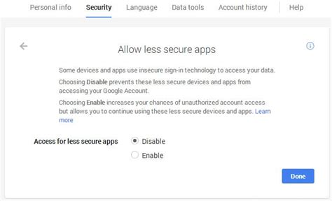 Image result for Turn Off Less Secure Apps