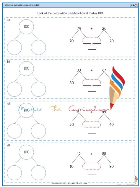 Toradh íomhá ar Number Complement Grade 3 Worksheet