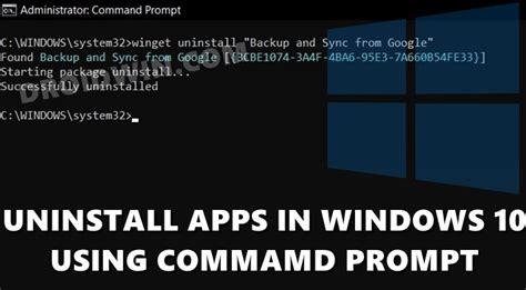 Toradh íomhá ar Uninstall Command-Prompt