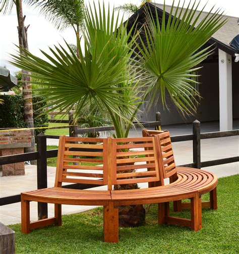 Image result for Half Round Tree Bench