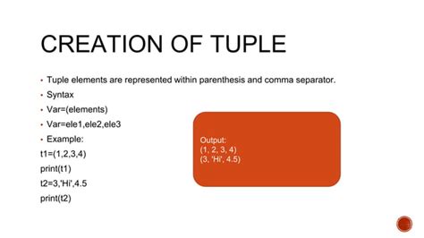 Image result for Creation of Tuple in Python