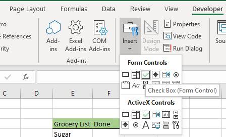 Afbeeldingsresultaten voor Add Check Box in Excel Tutorial