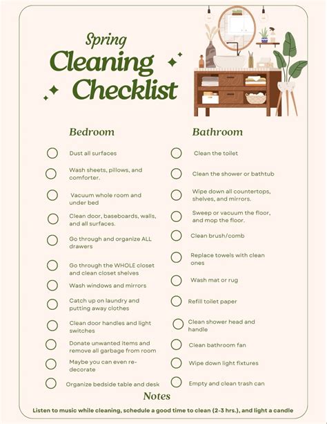Toradh íomhá ar Spring Cleaning Checklist