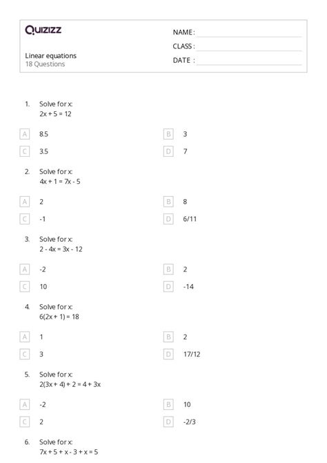 Image result for Chapter 2 Linear Equations Class 8 Worksheet