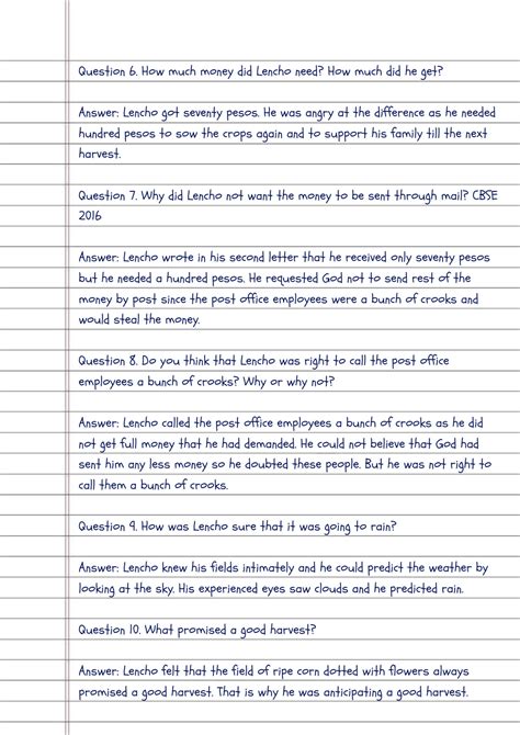 Class 10 English Chapter 1 a Letter to God Most Question に対する画像結果