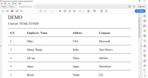Toradh íomhá ar HTML Generate PDF JavaScript with Picture