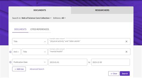 Image result for Web of Science Advanced Search
