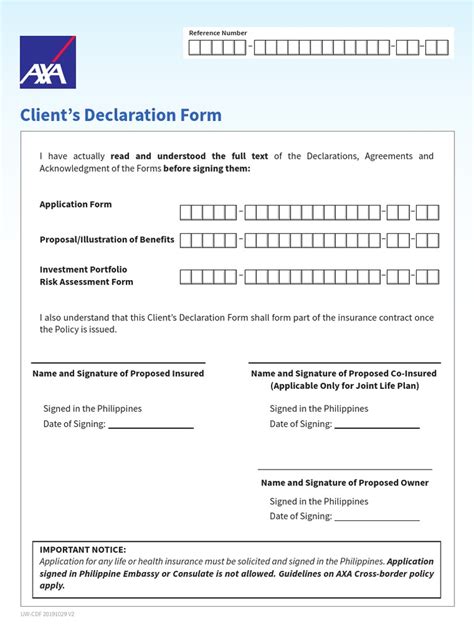 Image result for Client Declaration Form