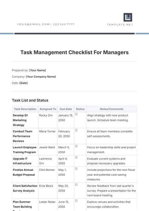 Toradh íomhá ar Task List Checklist Template
