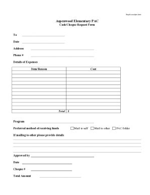 Image result for Cheque Request Form