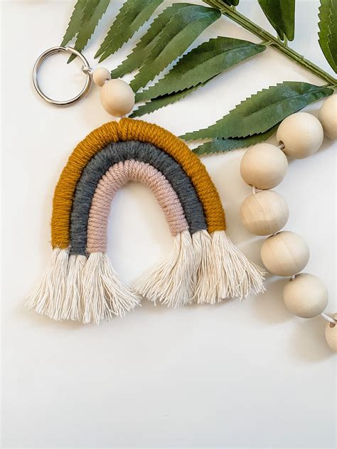 Multi Colored Macrame Keychain Boho に対する画像結果