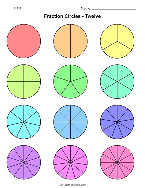Image result for Fraction Circles Printable