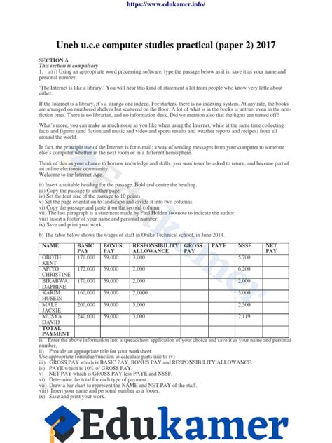 Image result for Computer Studies Paper 2 Practical