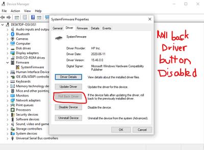 Toradh íomhá ar Device Manager System Firmware Error
