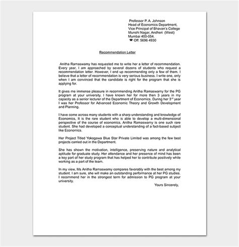 Image result for Academic Reference Letter Example