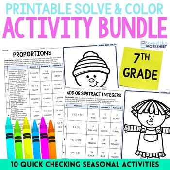 Image result for 7th Grade Math Coloring