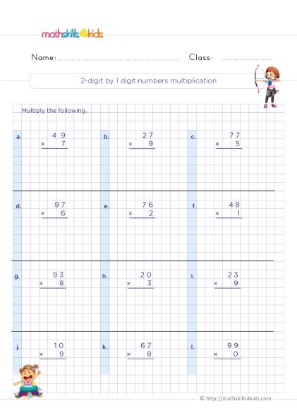 Image result for Two-Digit Multiplication Worksheets 3rd Grade