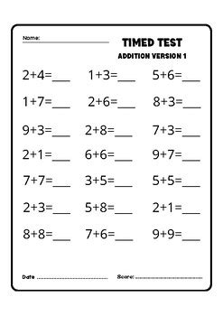 Addition Time Test for 3rd Grade に対する画像結果
