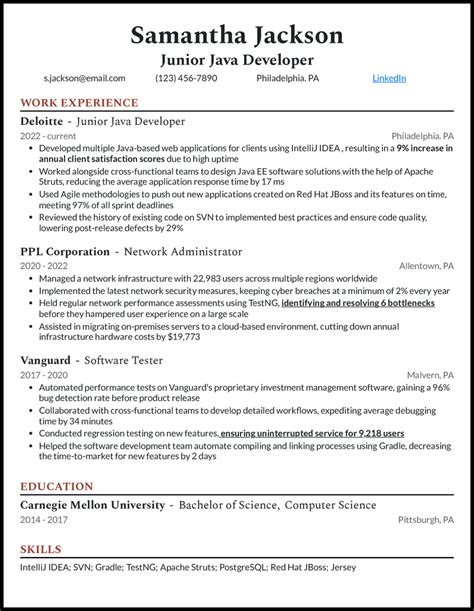 Image result for Junior Java Developer CV