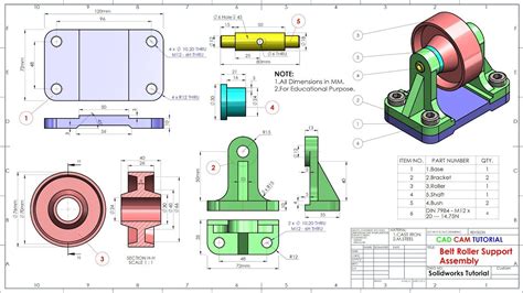 Toradh íomhá ar Assembly Assy Drawing SolidWorks