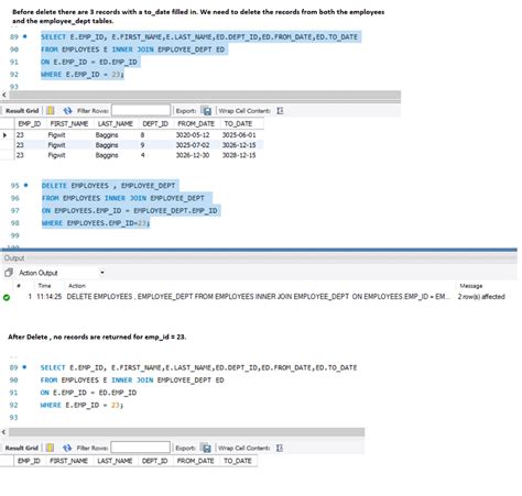 Toradh íomhá ar MySQL Delete Table