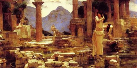 The Oracle at Delphi by John William Waterhouse and | Stable Diffusion