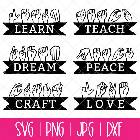 ASL Love Cut File + 13 Free Love and Kindness SVGs | Asl words, Sign ...