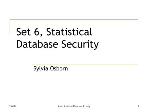 Statistical Database Security PPT に対する画像結果