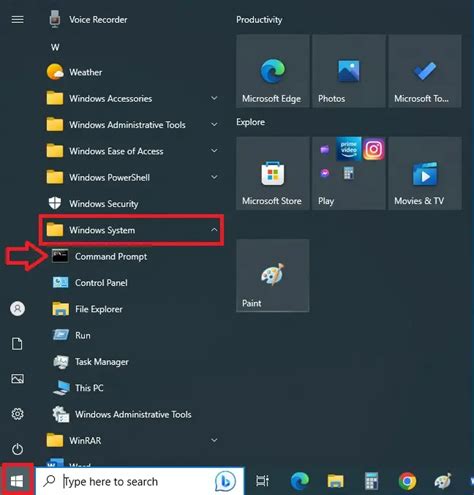 Open Command Prompt by Scrolling through the Start Menu に対する画像結果