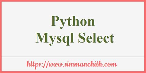 Image result for Python MySQL Select