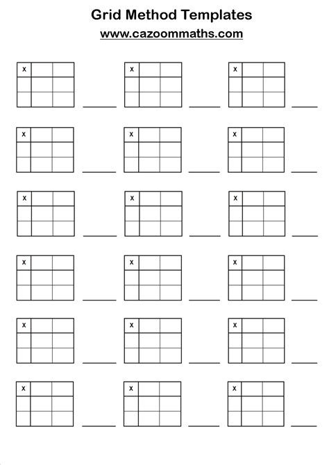 Image result for Multiplication Grid Worksheet