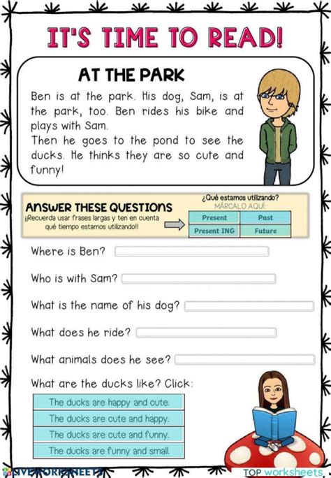 Image result for Reading Comprehension Worksheets Present Simple