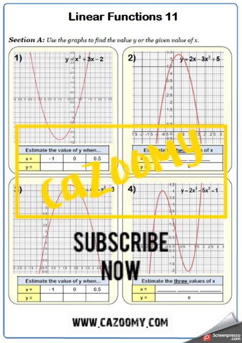 Image result for Cubic Function Worksheet PDF
