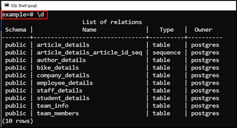 Image result for PostgreSQL Create Table for Students List