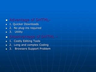 Advantages of DHTML に対する画像結果