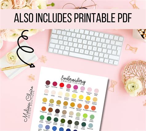 Image result for Brothread Embroidery Thread Number Chart