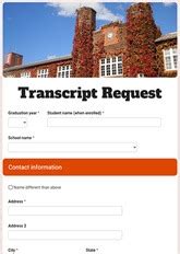Image result for All School Transcript Request Form