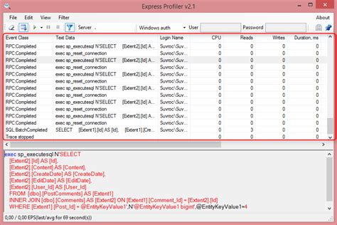 Toradh íomhá ar Progiler SQL