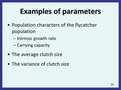 Image result for Examples of Parameters
