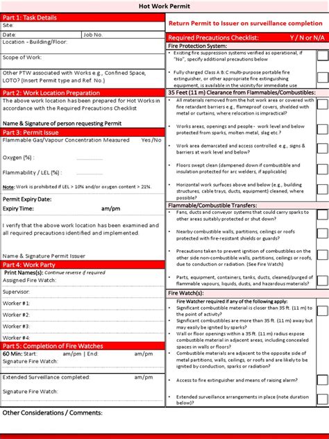 Image result for Hot Work Permit Consigli Form