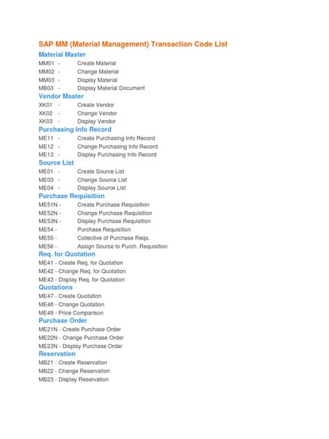 SAP Material Management Transaction に対する画像結果
