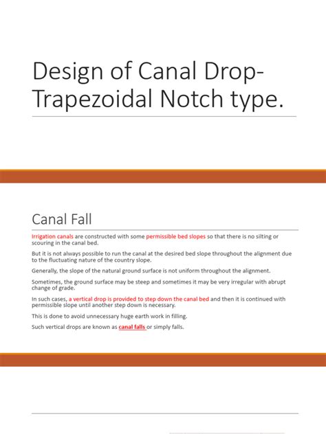 Image result for Trapezoidal Channel with Drop Inlet