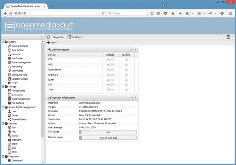 Image result for Web Control Panel Open Media Valut