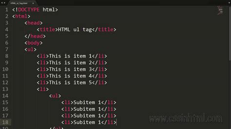 Résultat d’images pour UL Tag in HTML Full Form