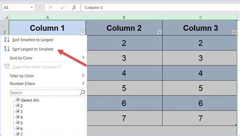 Image result for Excel Table Sort