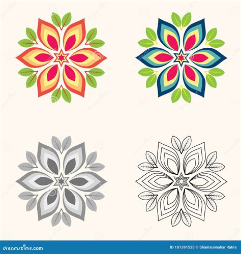 Toradh íomhá ar Simple Geometric Flower Design